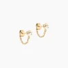Boucles D'oreilles Pendantes Lanna Plaqué Or Jaune Oxyde De Zirconium