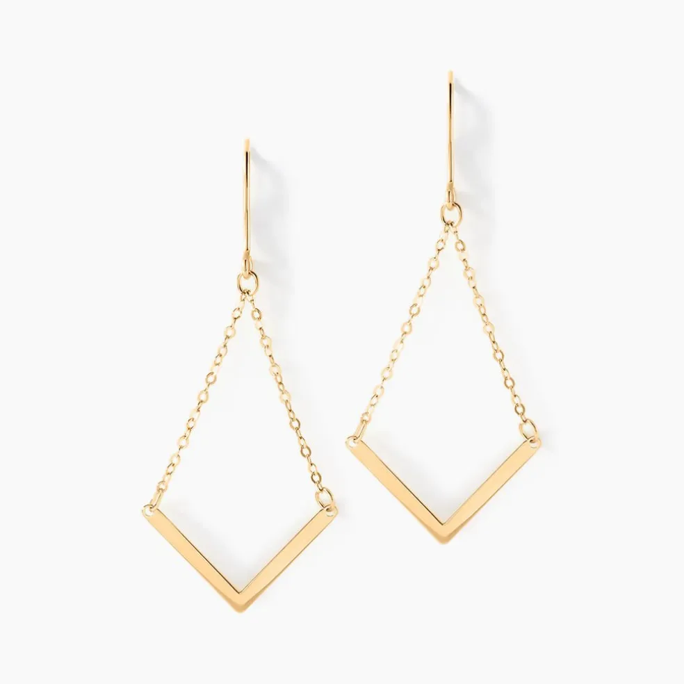 Boucles D'oreilles Pendantes Ella Or Jaune