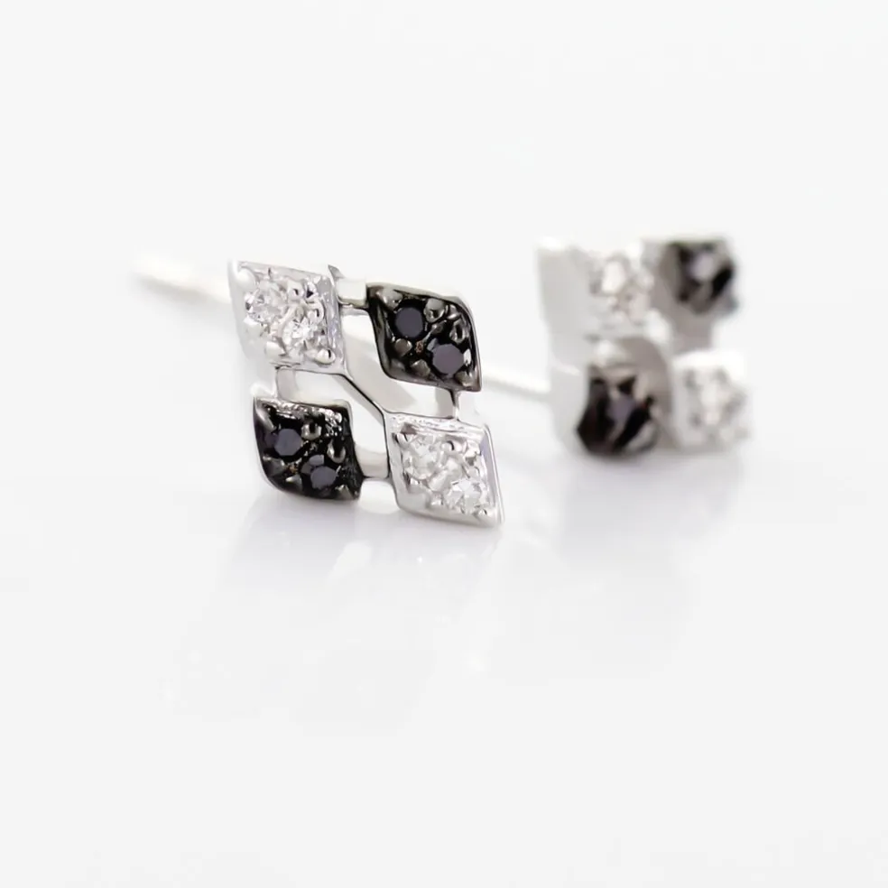 Boucles D'oreilles Pendantes Enid Or Blanc Diamant