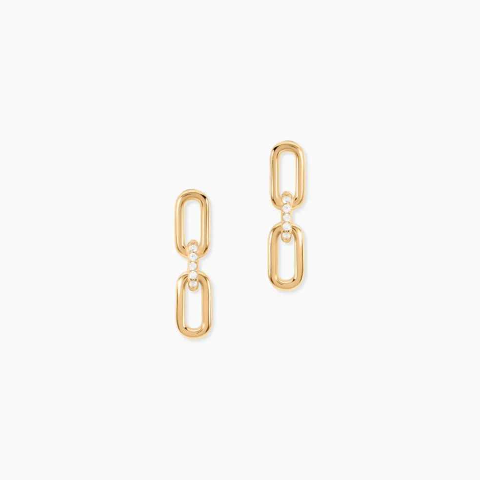 Boucles D'Oreilles Pendantes Lueur Plaqué Or Jaune Oxyde De Zirconium