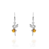 Boucles D'oreilles Pendantes Argent Blanc Abellia Ambre
