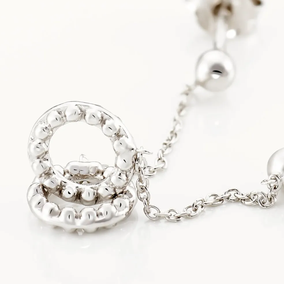 Boucles D'oreilles Pendantes Peytone Argent Blanc