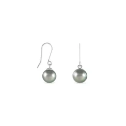 Boucles D'oreilles Pendantes Elitivae Or Blanc Perle De Tahiti