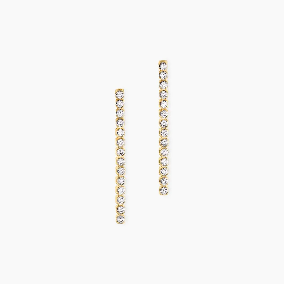 Boucles D'Oreilles Pendantes Ercole Or Jaune Oxyde De Zirconium