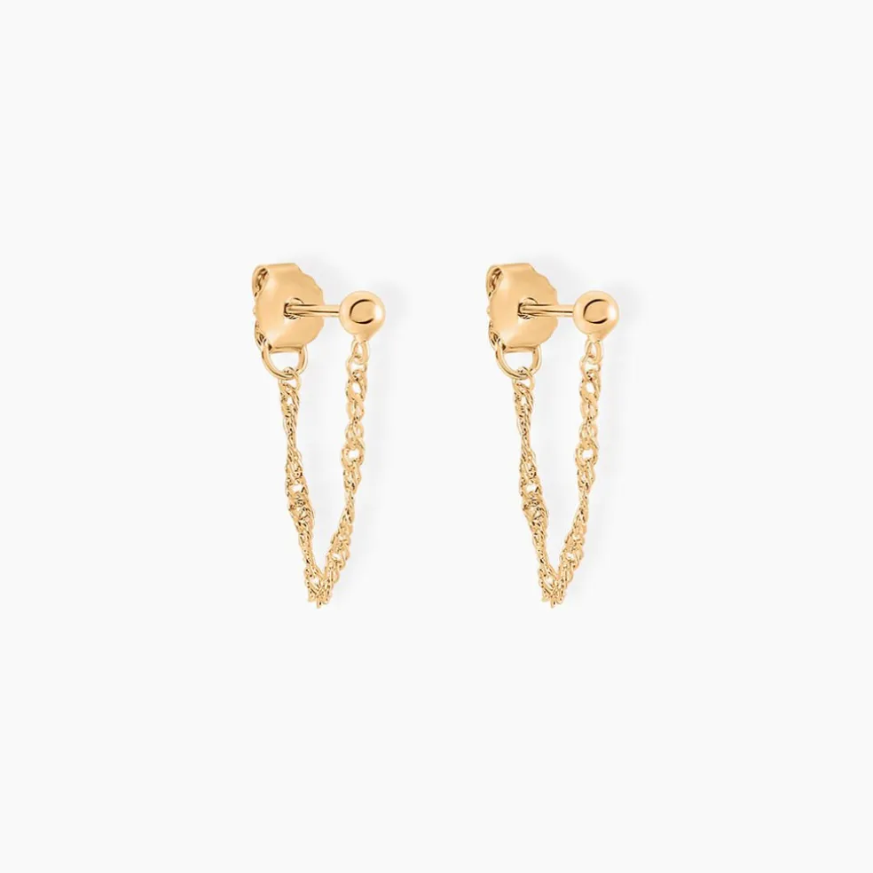 Boucles D'oreilles Pendantes Duha Plaqué Or Jaune