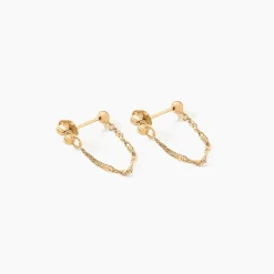 Boucles D'oreilles Pendantes Duha Plaqué Or Jaune