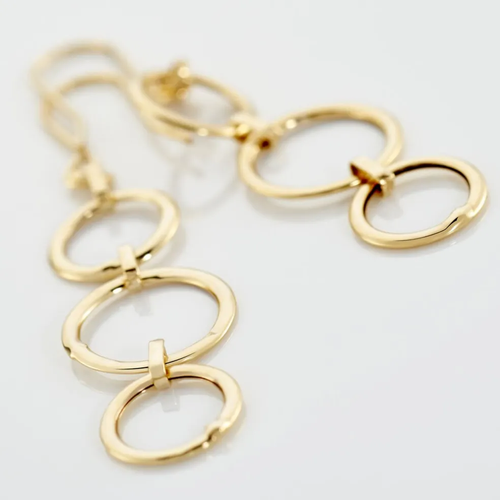 Boucles D'oreilles Pendantes Or Jaune Isabela