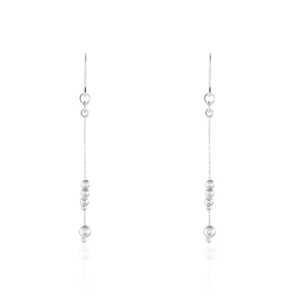 Boucles D'oreilles Pendantes Manou Argent Blanc