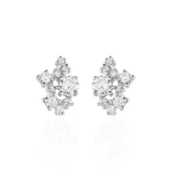 Boucles D'oreilles Pendantes Amissa Argent Blanc Oxyde De Zirconium