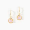 Boucles D'oreilles Pendantes Cleomela Coeur Or Jaune Nacre