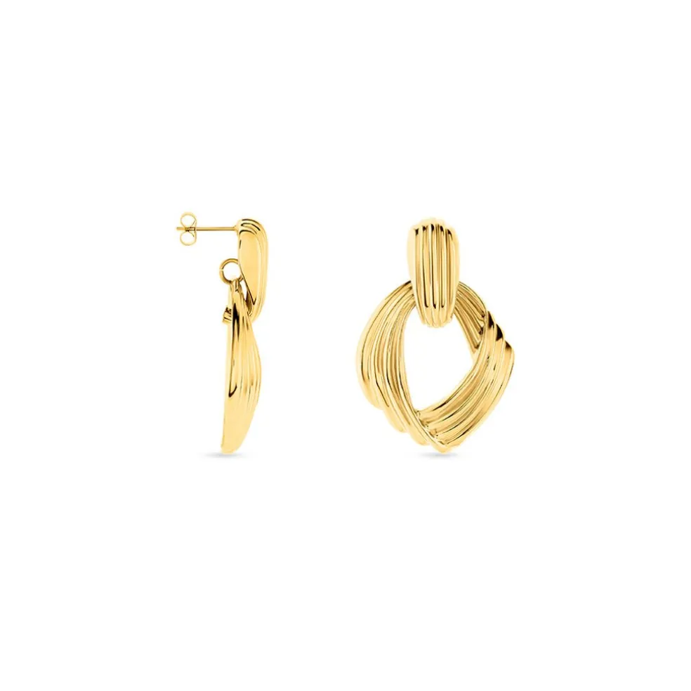Boucles D'oreilles Pendantes Estefany Acier Inoxydable Doré