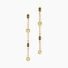 Boucles D'oreilles Pendantes Angelica Plaque Or Jaune Oxyde Zirconium