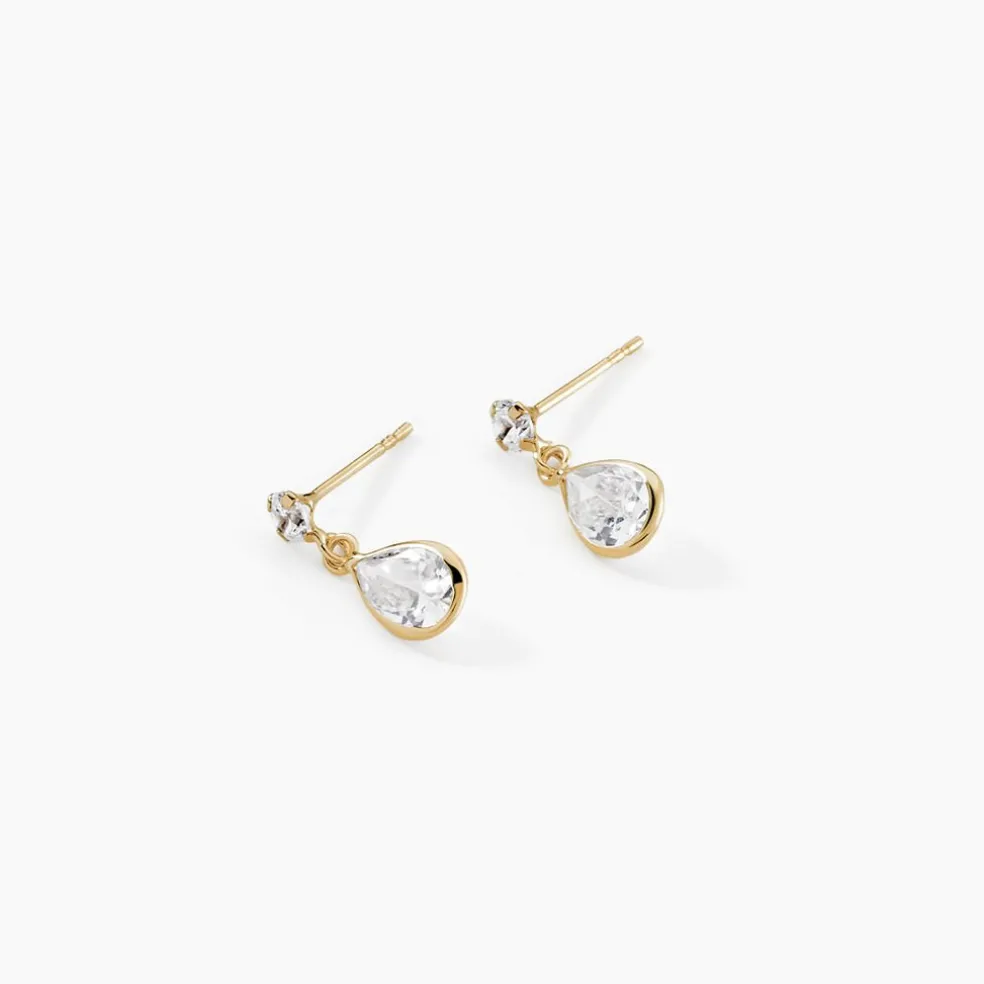 Boucles D'oreilles Pendantes Lika Or Jaune Oxyde De Zirconium