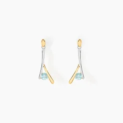 Boucles D'oreilles Pendantes Madli Or Bicolore Topaze