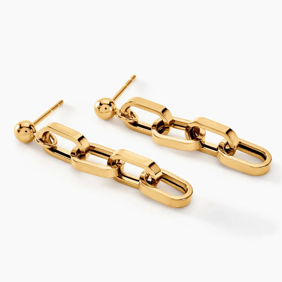 Boucles D'oreilles Pendantes Linkora Or Jaune