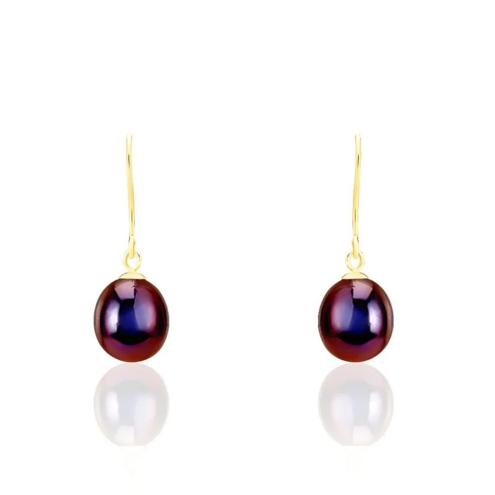 Boucles D'oreilles Pendantes Severiane Or Jaune Perle De Culture