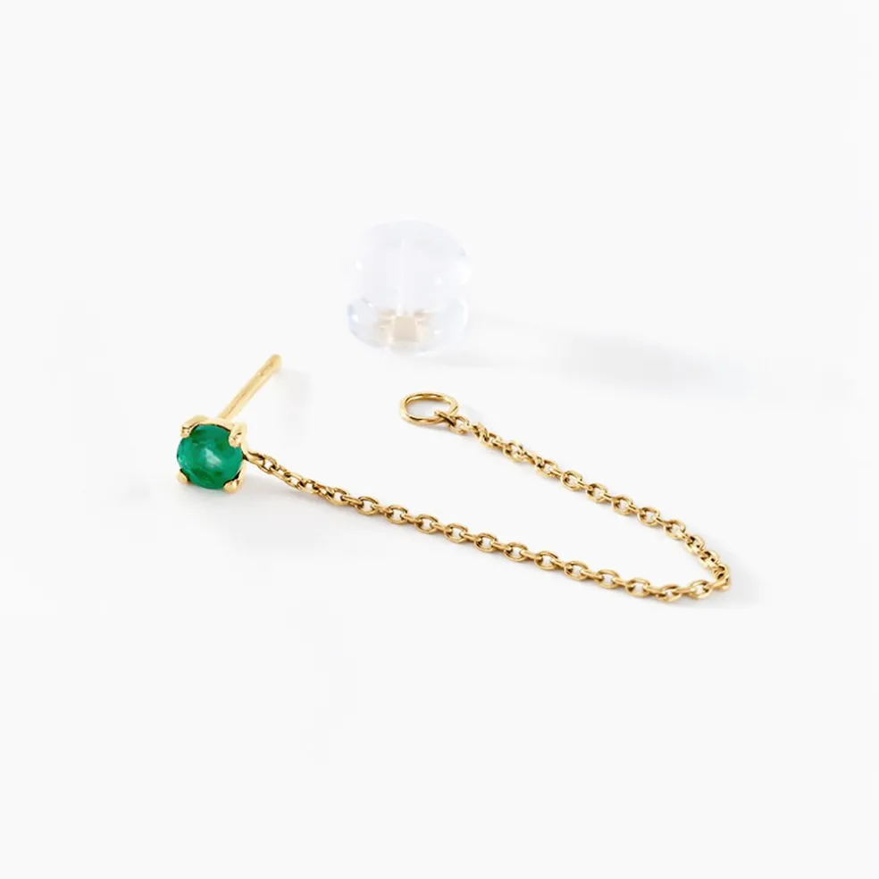 Boucles D'oreilles Pendantes Esmerald Rendez-vous Or Jaune Emeraude