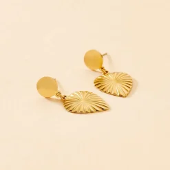 Boucles D'oreilles Pendantes Hyacinth Acier Jaune