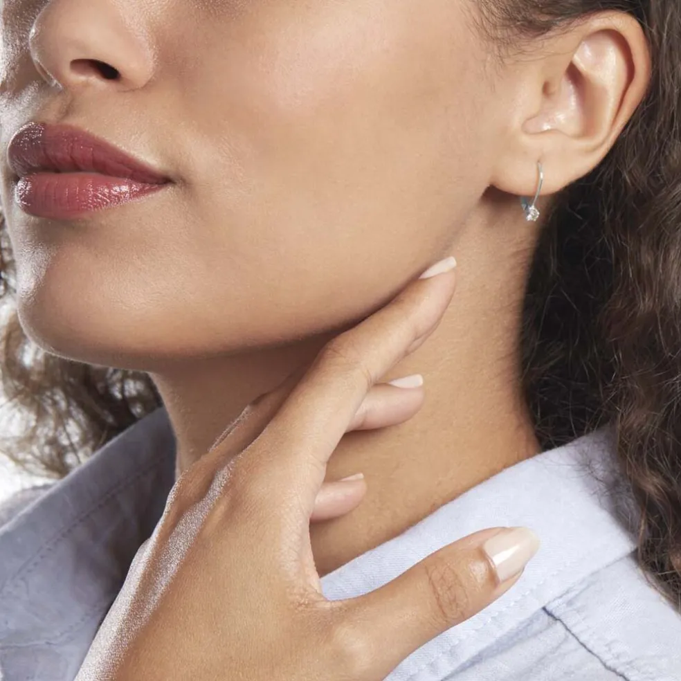 Boucles D'oreilles Pendantes Victoria Or Blanc Diamant