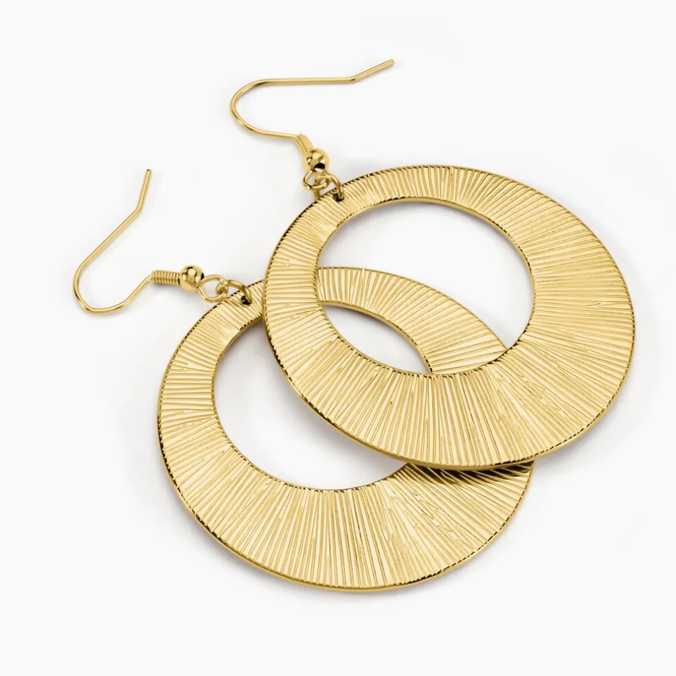 Boucles D'oreilles Pendantes Acier Doré Rohan