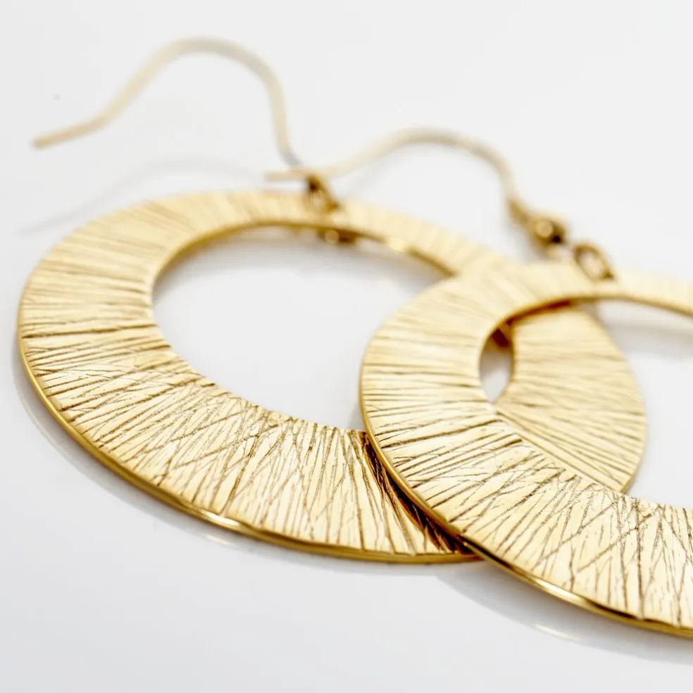 Boucles D'oreilles Pendantes Acier Doré Rohan