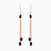 Boucles D'oreilles Pendantes Diamantine Argent Rose Pierre De Synthese