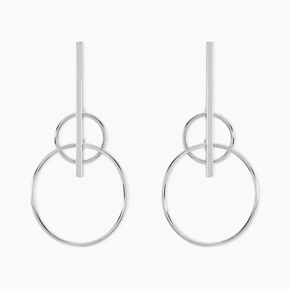 Boucles D'oreilles Pendantes Enissa Argent Blanc