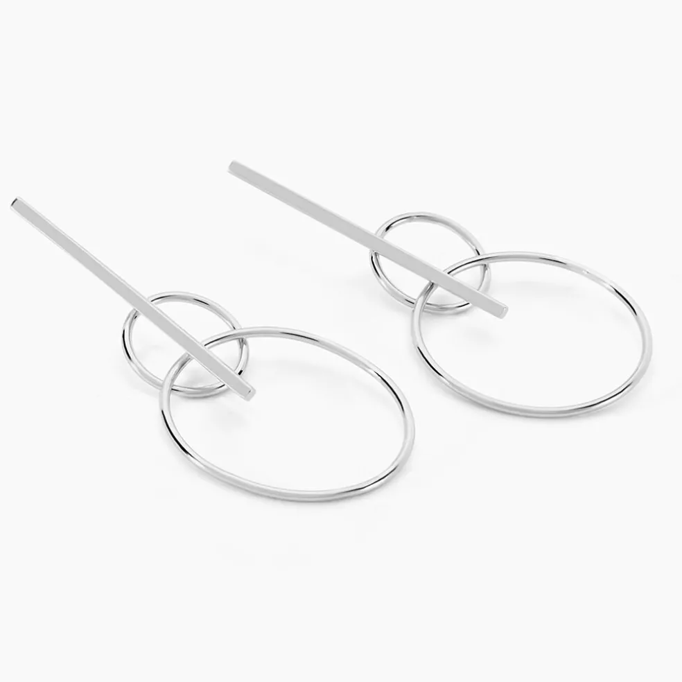 Boucles D'oreilles Pendantes Enissa Argent Blanc