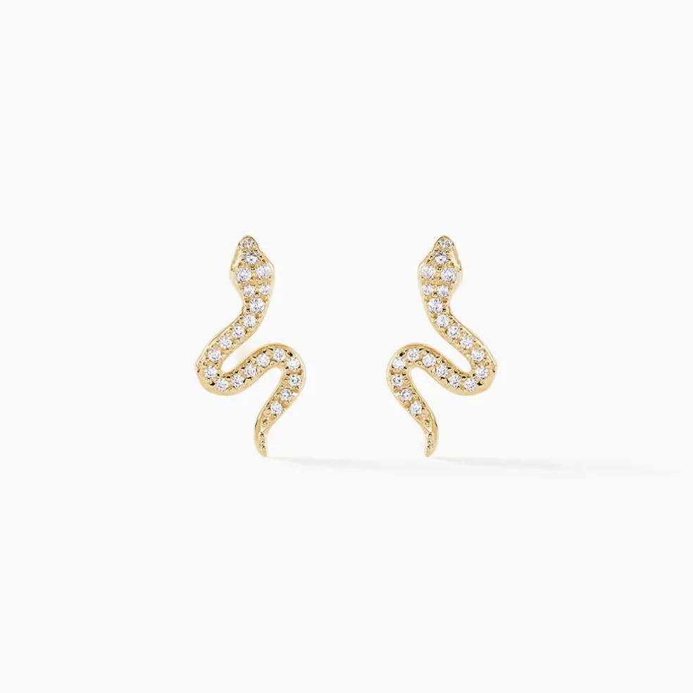 Boucles D'oreilles Pendantes Dorilis Or Jaune Oxyde De Zirconium