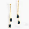 Boucles D'oreilles Pendantes Or Jaune Carlyn Topaze