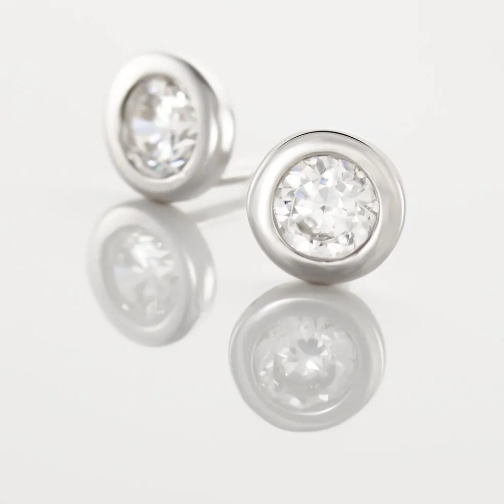 Boucles D'oreilles Pendantes Abha Argent Blanc Oxyde De Zirconium