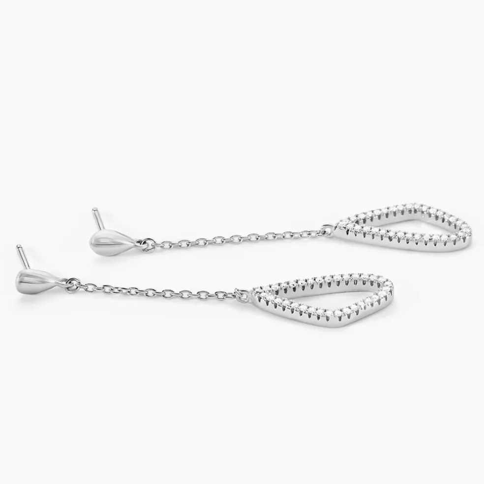 Boucles D'oreilles Pendantes Rosemay Argent Blanc Oxyde De Zirconium