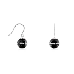 Boucles D'oreilles Pendantes Nina Cera Argent  Strass Et Céramique