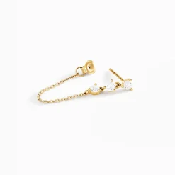 Boucles D'oreilles Pendantes Orion Or Jaune Oxyde De Zirconium