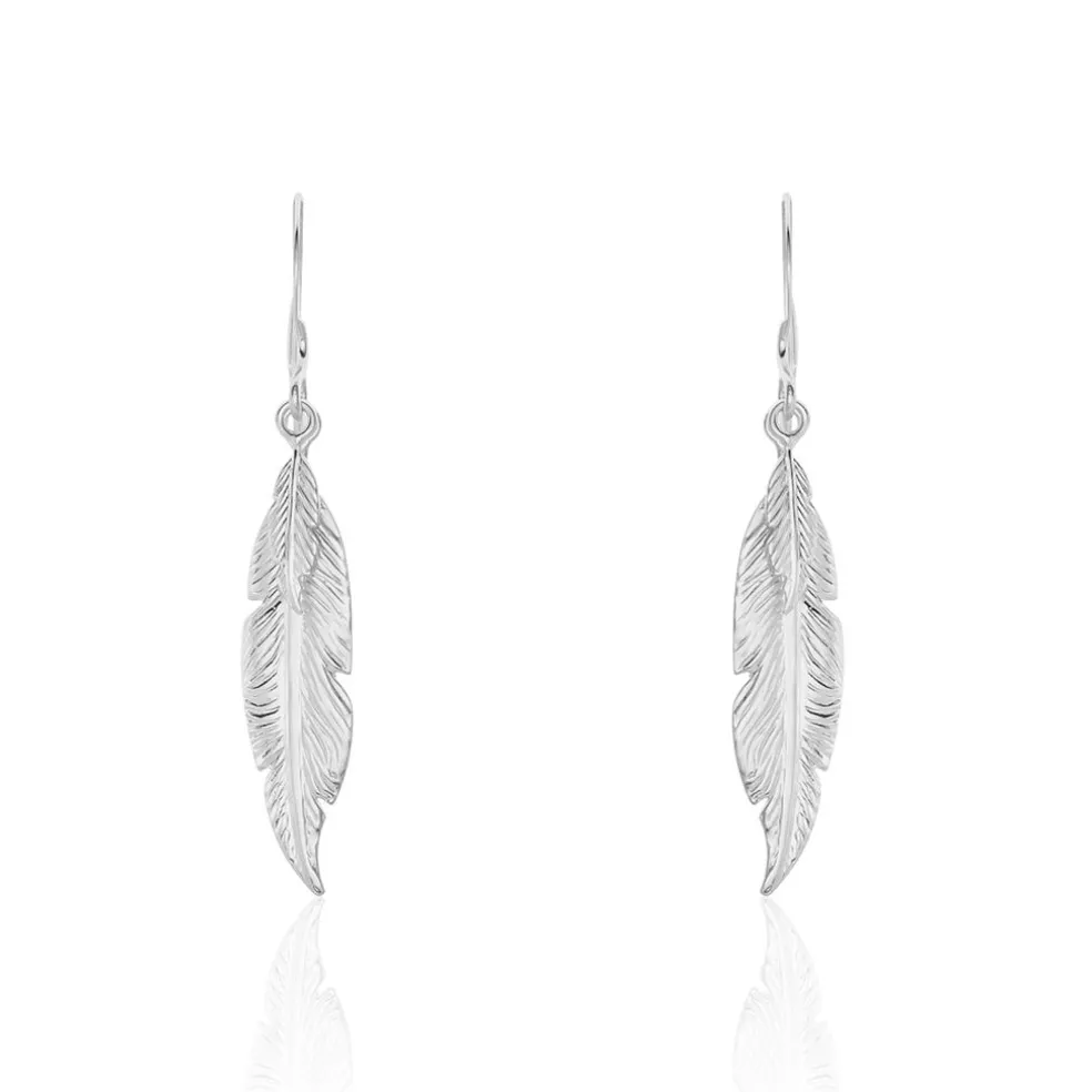 Boucles D'oreilles Pendantes Violka Argent Blanc