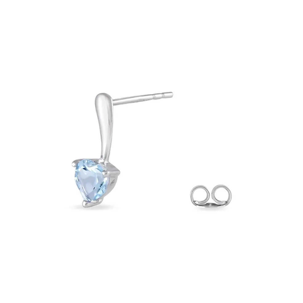 Boucles D'oreilles Pendantes Bertine Or Blanc Topaze