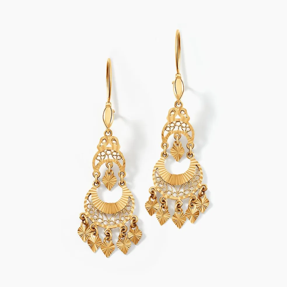 Boucles D'oreilles Pendantes Cherki Or Jaune