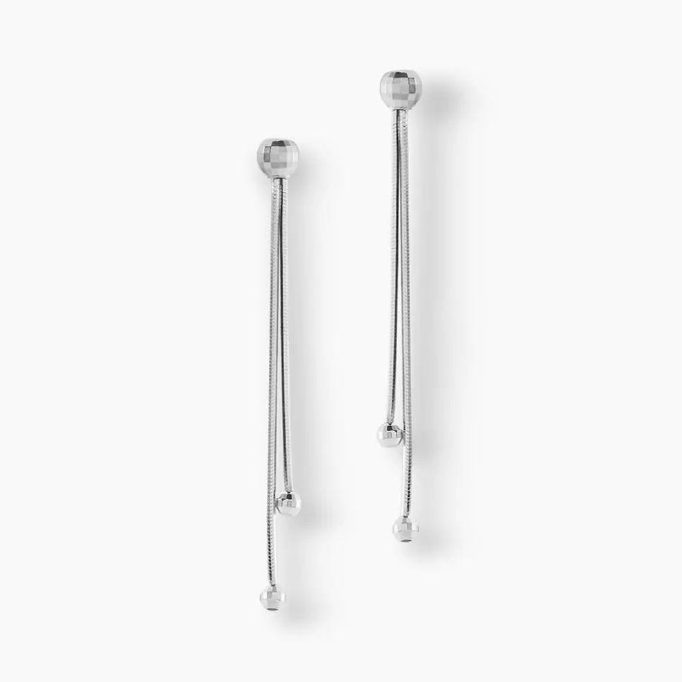 Boucles D'oreilles Pendantes Yuzu Argent Blanc