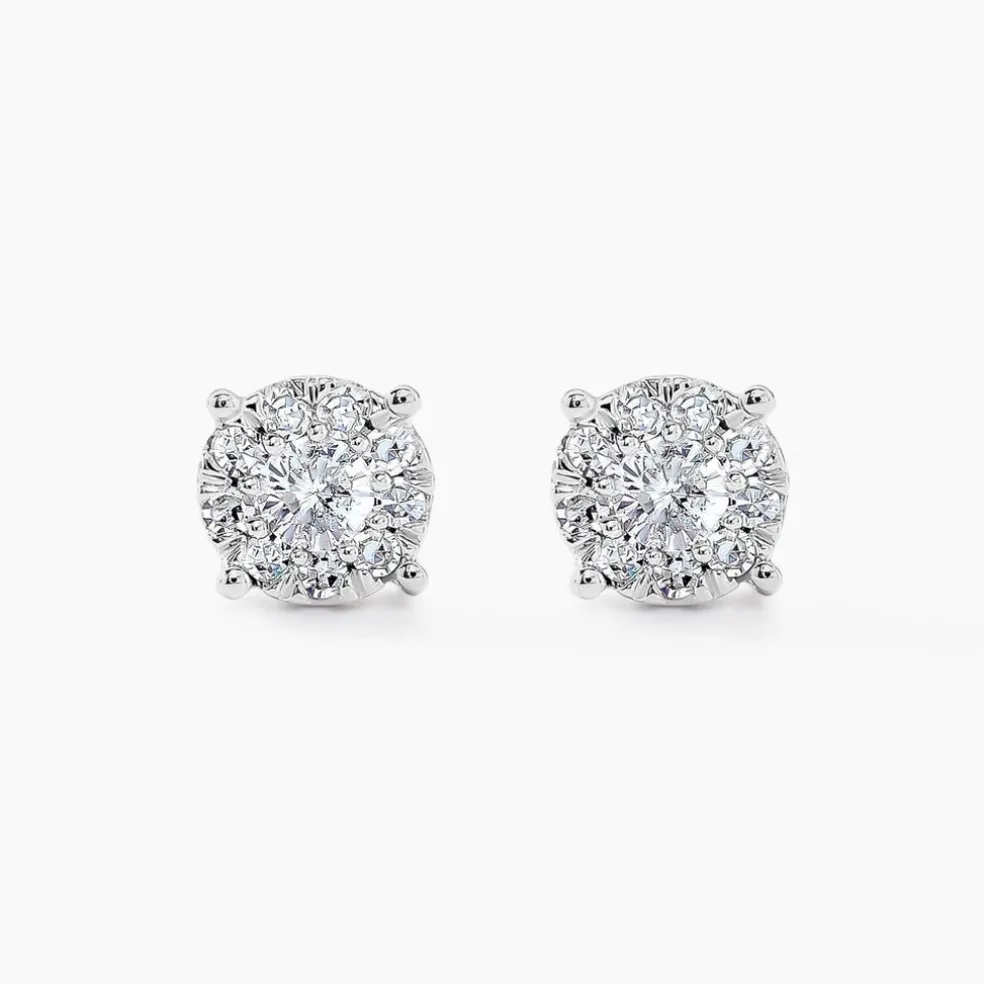 Boucles D'oreilles Puces Artemis Or Blanc Diamant