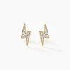 Boucles D'oreilles Puces Acier Doré Cristal