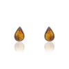 Boucles D'oreilles Puces Argent Blanc Junie Ambre