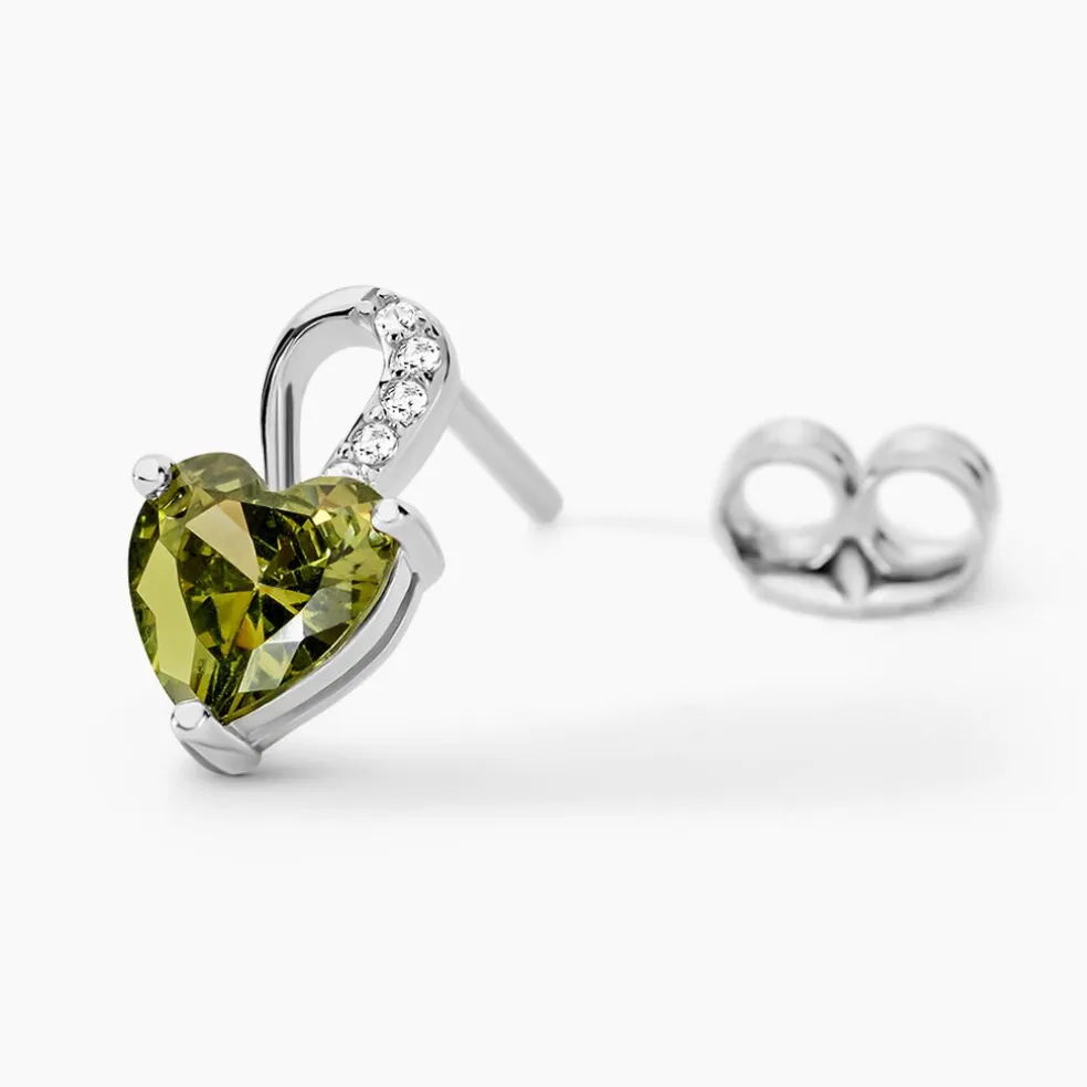 Boucles D'oreilles Puces Atieno Argent Blanc Oxyde De Zirconium