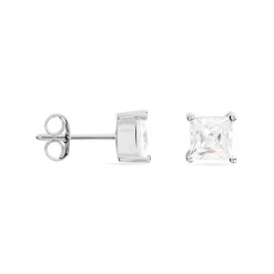 Boucles D'oreilles Puces Argent Blanc Alys Oxyde De Zirconium