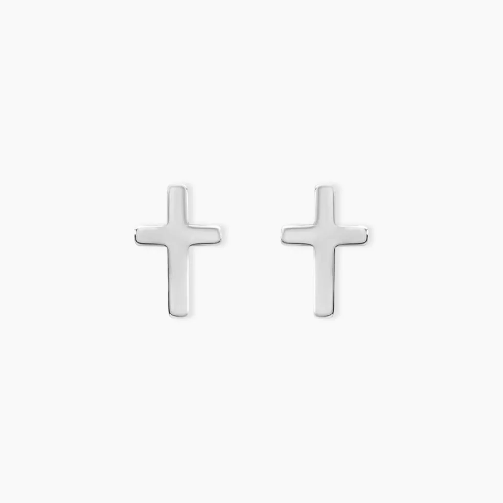 Boucles D'oreilles Puces Ashana Argent Blanc