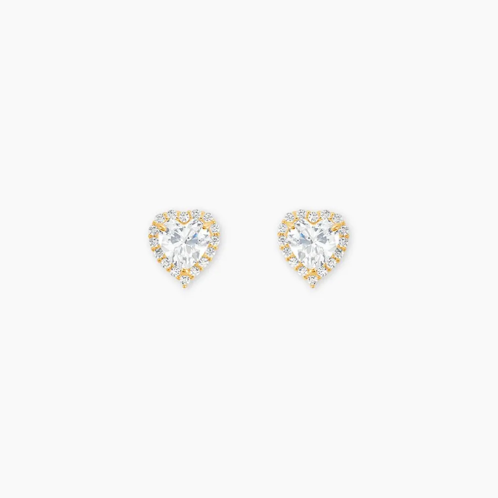 Boucles D'oreilles Puces Aymane Or Jaune Oxyde De Zirconium