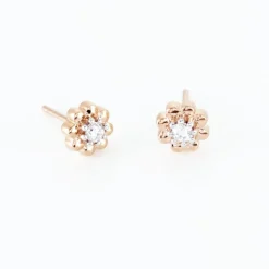Boucles D'oreilles Puces Argent Rose Donella Oxyde De Zirconium