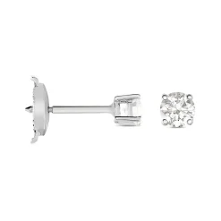 Boucles D'oreilles Puces Aphrodite Platine Blanc Diamant
