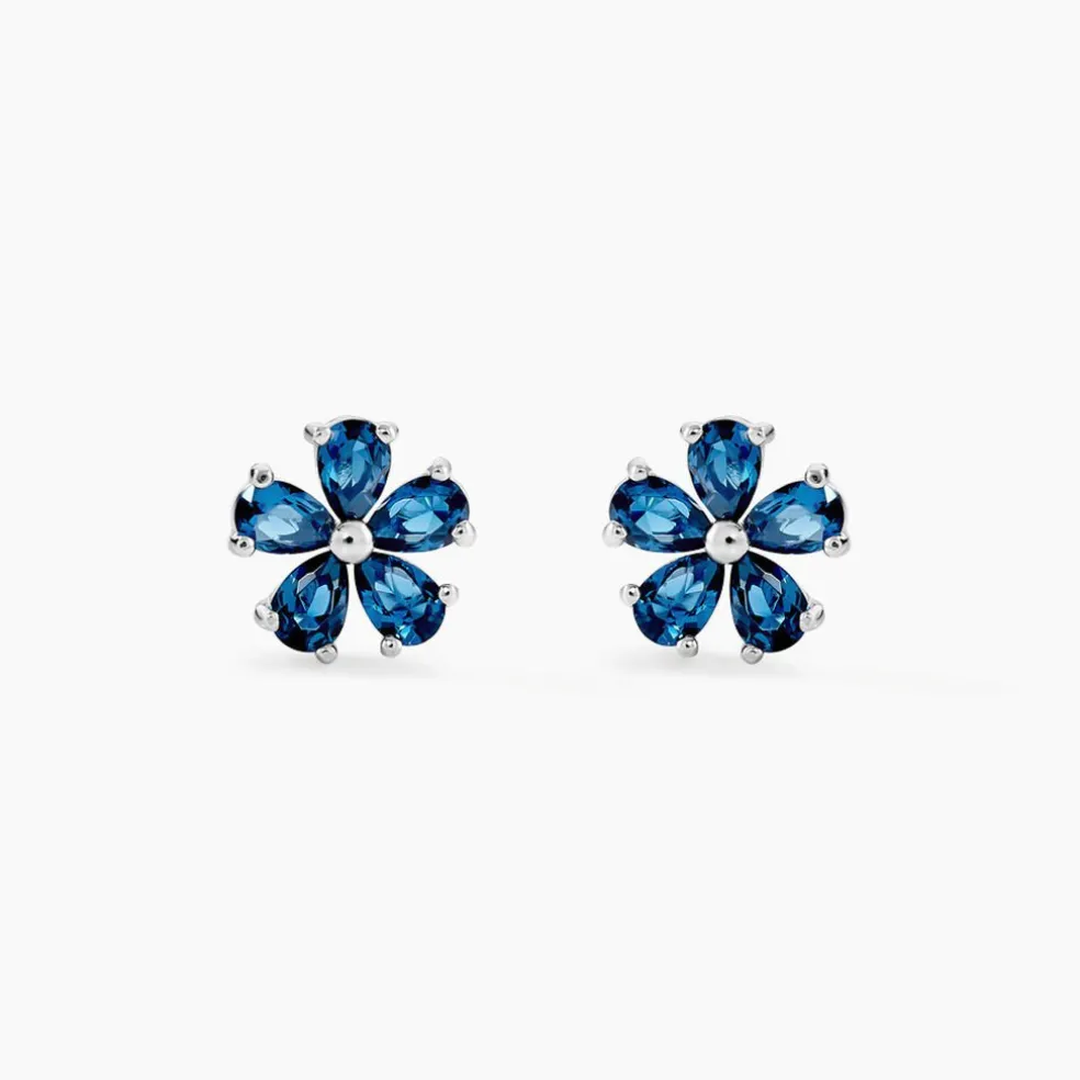 Boucles D'oreilles Puces Argent Blanc Laldilon Oxydes De Zirconium