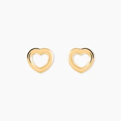 Boucles D'oreilles Puces Anne-maudae Coeurs Or Jaune