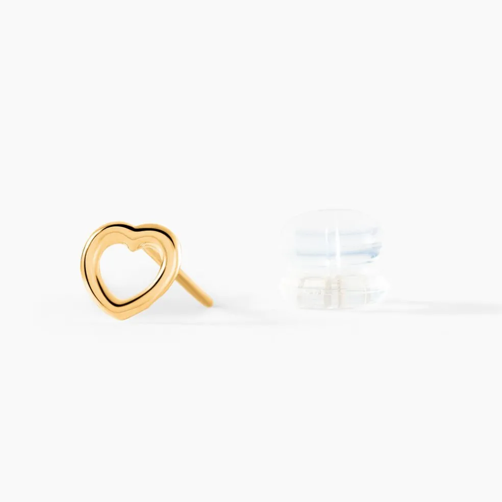 Boucles D'oreilles Puces Anne-maudae Coeurs Or Jaune